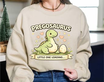 Pregosaurus Schwangerschafts-Sweatshirt: Dinosaurier Schwangerschaftsankündigung, Little One