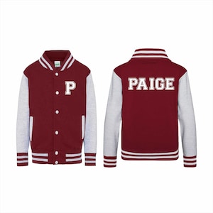 Personalised Kids Varsity Jacket with Initials and Name at the back, Custom Name Jacket, Cool Jacket for kids, Customised Jacket