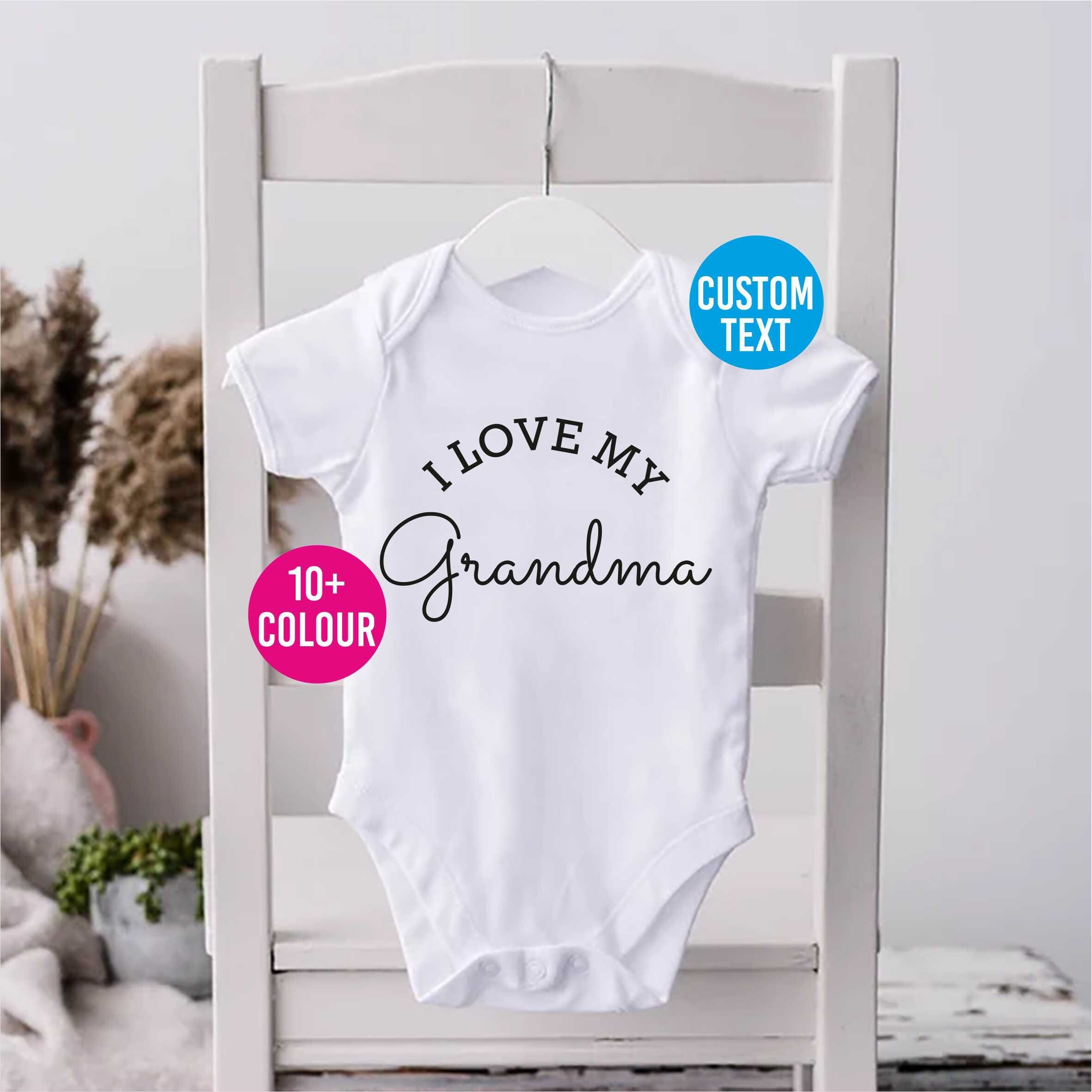 I Love my Grandma Baby BodySuit, Coming Soon Baby Gift, Cute Baby Clothes, Personalized Pregnancy Announcement Onesie, Baby Shower Grow,