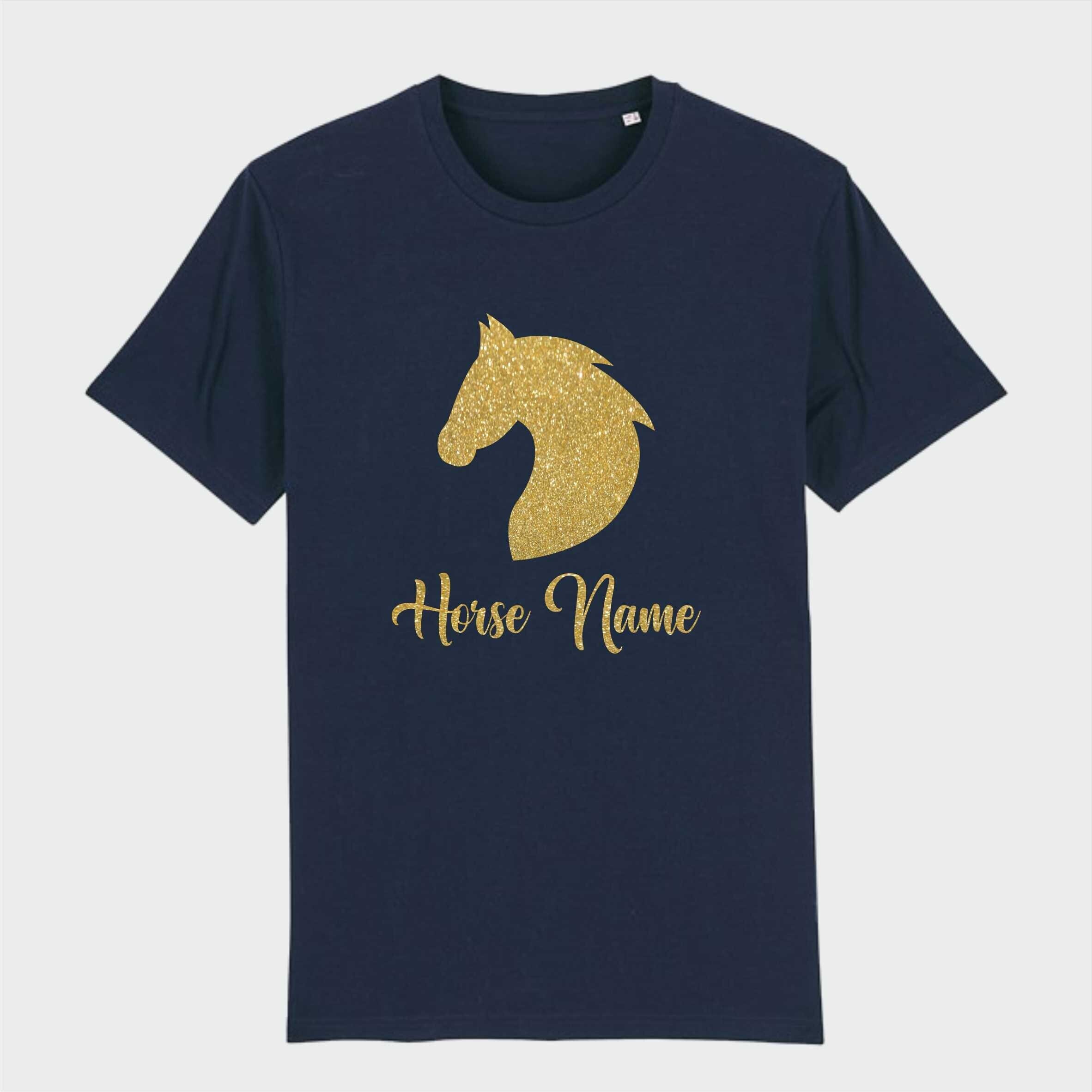 Personalized Horse T-shirt, Gold Glitter Design - Etsy