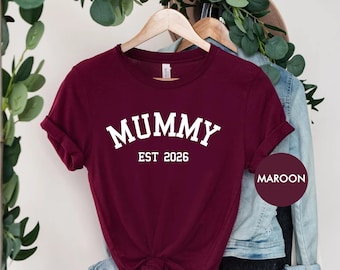 Momie personnalisée est. T-shirt de l'année – Cadeau de maternité personnalisé