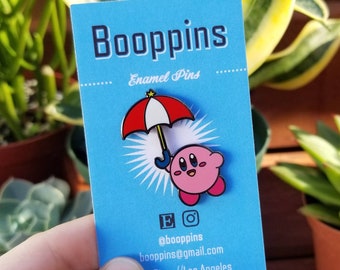Umbrella Kirby Enamel Pin / Poyo Pin