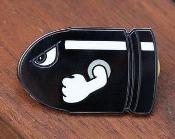 Bullet Bill Enamel Pin - Super Mario Pin / Mario Kart Pin