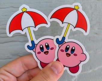 Umbrella Kirby Sticker / Poyo Sticker