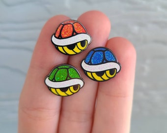 Mini GLITTER Super Mario Shell Pins