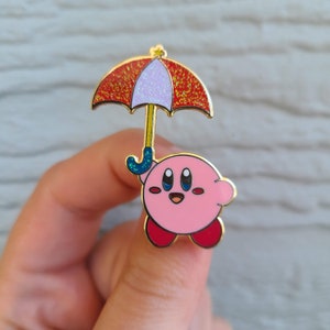 Umbrella Kirby GLITTER Enamel Pin