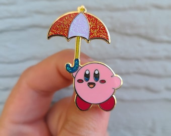 Umbrella Kirby GLITTER Enamel Pin