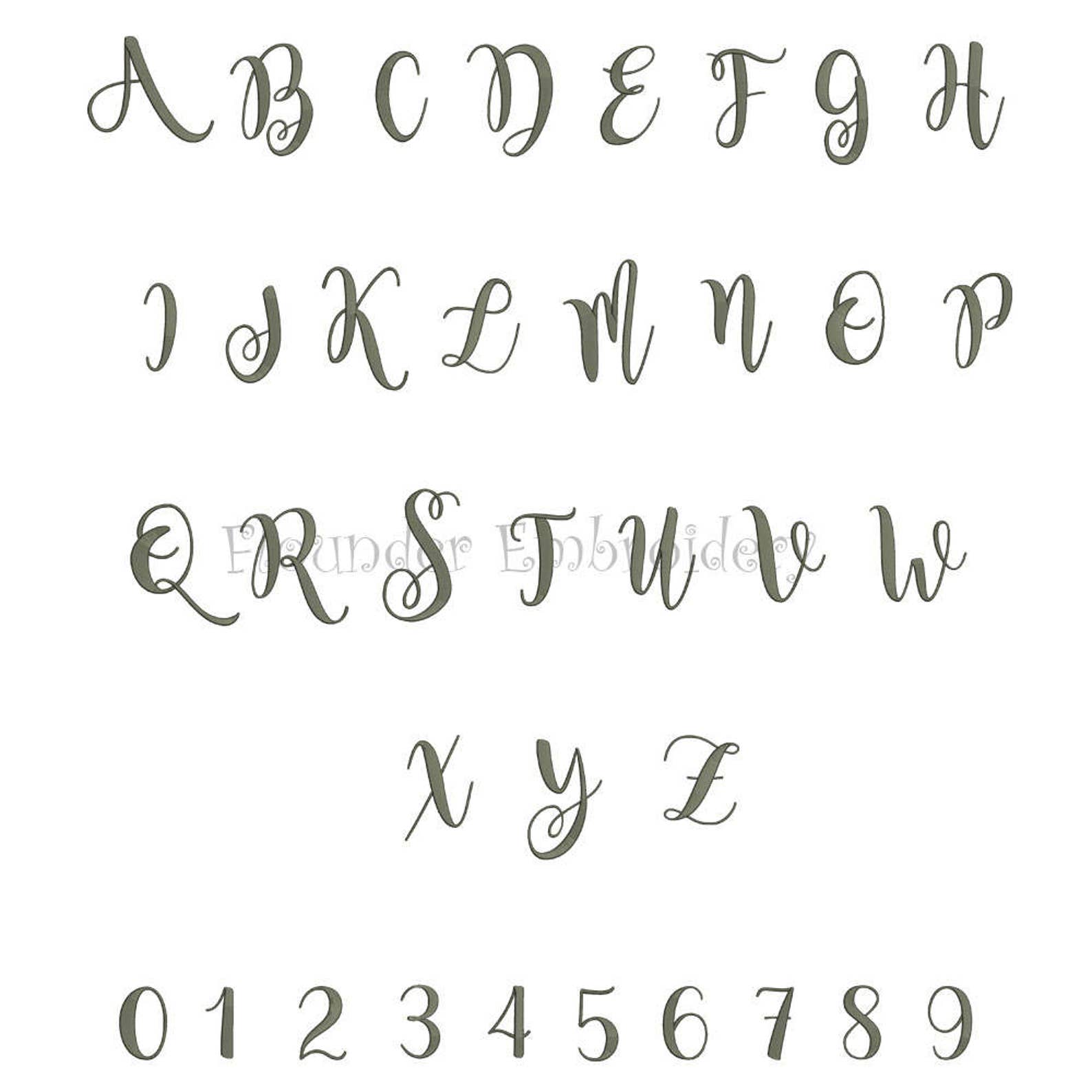 Magnolia Embroidery Font 4 Size Embroidery Designs Fonts Etsy