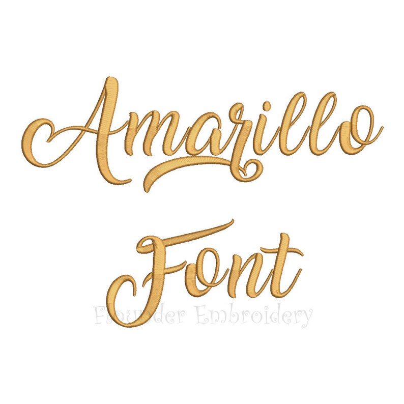 Amarillo Embroidery Font 5 Size Embroidery Designs Fonts Etsy