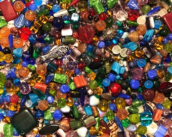 Deep Seas Czech Glass Beads 1lb Bag Of Assorted Shapes And Sizes