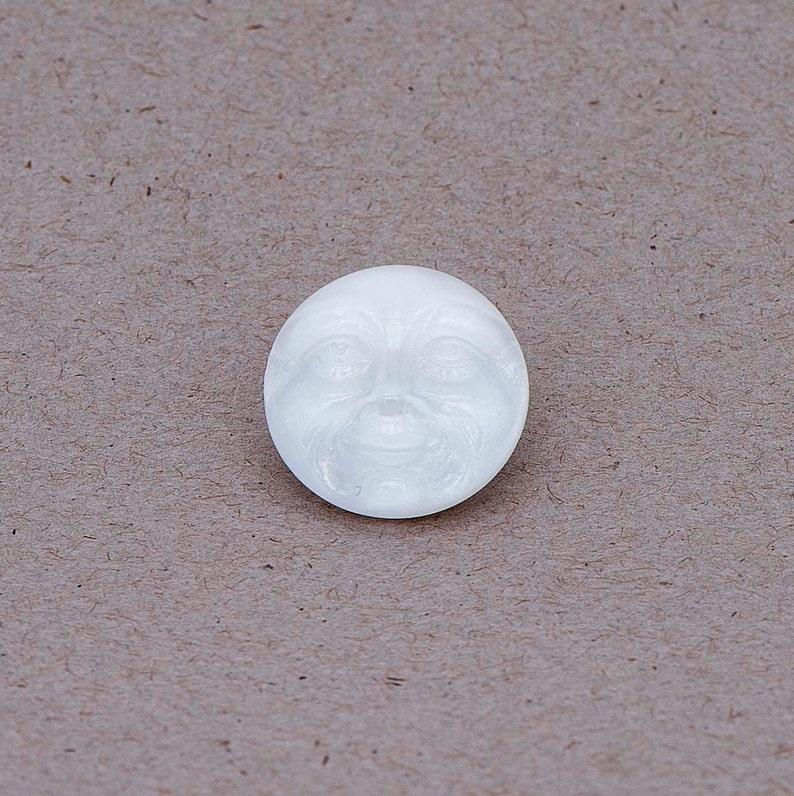 Czech Glass Moon Face Button