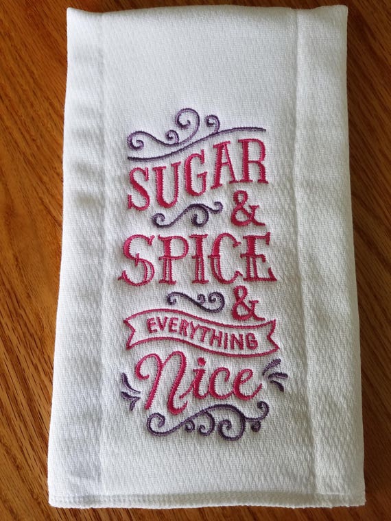 Embroidered Burp Cloth Sugar & Spice and Everything Nice | Etsy