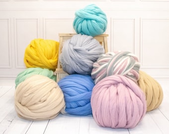 Chunky yarn. Giant knitting. Bulky yarn. Chunky merino wool knit yarn. DIY Arm knitting yarn. High quality merino wool, Thick yarn. DIY Gift