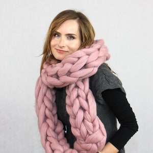 Chunky Knit Scarf, Crochet Oversized Scarf, Wool Scarf, Knitted Scarf, Woman Scarf, Merino Wool Scarf, Gift For Her, Christmas gift present