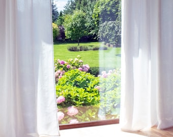 Leinenvorhänge, natürliche Wohnzimmer Leinenvorhänge Pure 100%, benutzerdefinierte Schlafzimmer Leinenvorhänge, leichte Boho Vorhänge, schier und schwer