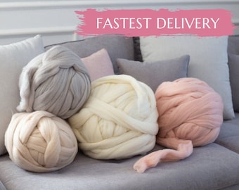 Chunky yarn. Giant knitting. Bulky yarn. Chunky merino wool knit yarn. DIY Arm knitting yarn. High quality merino wool, Thick yarn. DIY Gift
