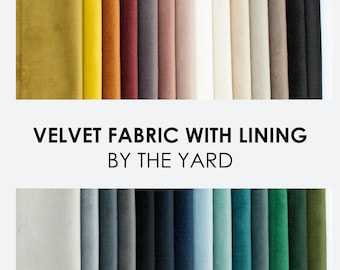 Velvet Fabric with lining by the Yard, Pillow, Furniture, Chairs, Sofa, Lined Velvet Fabric, High Quality Velvet