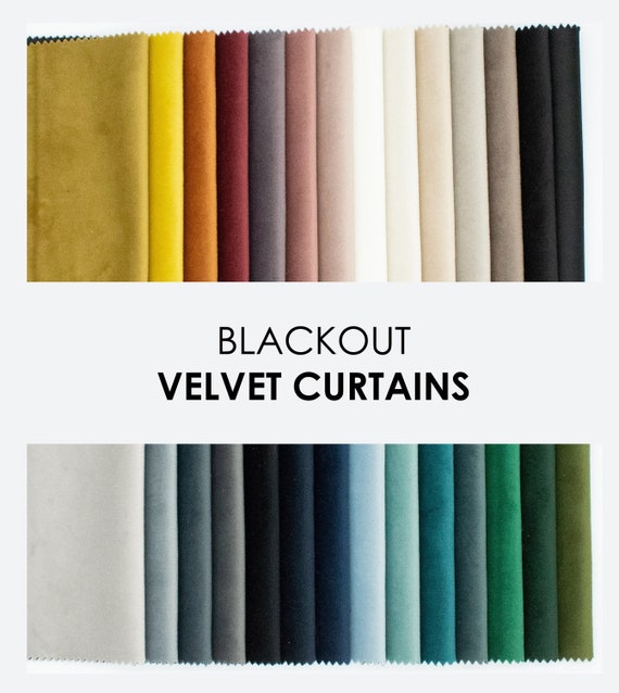 Blackout velvet curtains, Custom velvet drapes, 37 colors, Blackout panel, Bedroom & Living room heavy curtains, Extra long curtains, decor