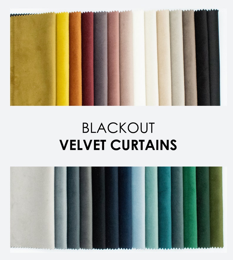 Blackout velvet curtains, Custom size velvet curtains, 37 colors, Blackout velvet curtain panel, Bedroom curtains, Extra long curtains image 1