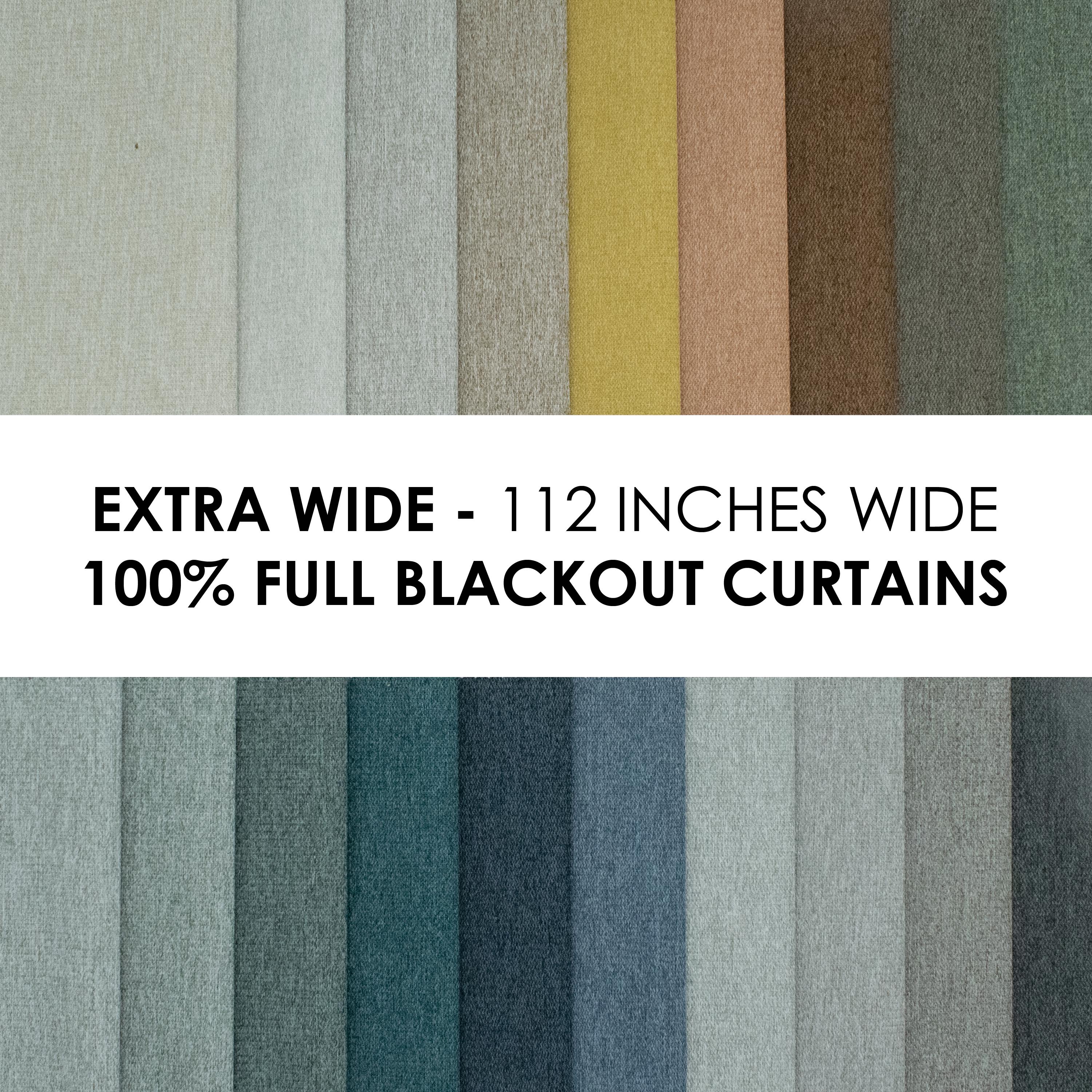 100% Blackout Extra Wide Curtains, Full Blackout Lined Drapes, 110" Wide Seamless Panel, Bedroom, Living Room; Nursery, Theater Room, Hotel