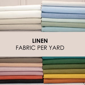 Linen Fabric by the Yard, 100% Natural, Breathable, Lightweight for Clothing, Shirt, Dress, Curtains, Pants; Soft, thick linen, Sewing, Boho