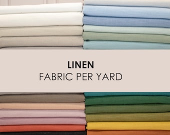 Linen Fabric by the Yard, 100% Natural, Breathable, Lightweight for Clothing, Shirt, Dress, Curtains, Pants; Soft, thick linen, Sewing, Boho