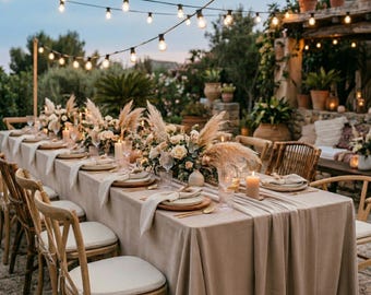 Samt Tischdecke - Oval & Rechteckige Hochzeitstischdecke, Benutzerdefinierte Größe, 120 Zoll, Hochzeit, Babyparty, Bankett Feier Tischwäsche