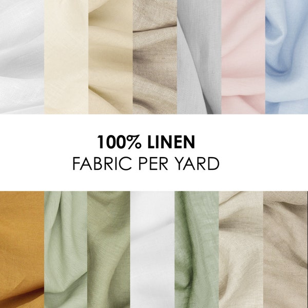 Tissu en lin pur à 100 % par mètre, lin transparent au mètre, tissu en lin naturel par mètre, lin écologique pour la couture, coupé à la longueur