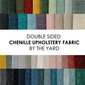 Chenille fabric by the yard, Soft Luxury Chenille Tone on Tone Fabric, Upholstery double sided fabric for sofa, couch, curtains, furniture