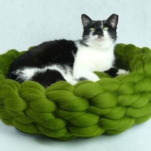 Cat Bed, Cat House, Cat furniture, Cat Cave, Chunky Cat Bed, Chunky Cat House, Chunky Bedding, Puppy Bed, Dog Bed, Dog Furniture, Gift, SALE image 1