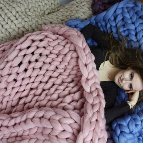 Weighted Blanket Anxiety Relief Heavy Sensory Blanket Hand Etsy