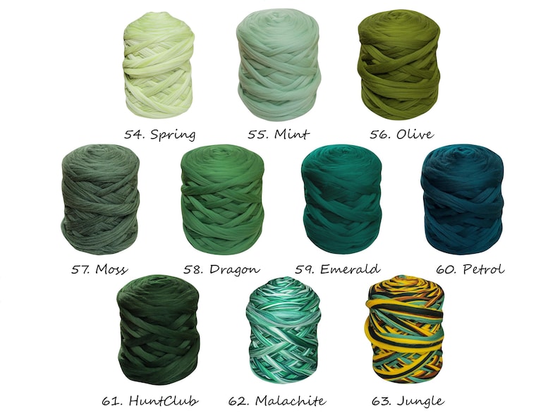 Może przedstawiać: Zestaw zielonych i niebieskich szpul z wł&oacute;czką, w tym Spring, Mint, Olive, Moss, Dragon, Emerald, Petrol, HuntClub, Malachite i Jungle.