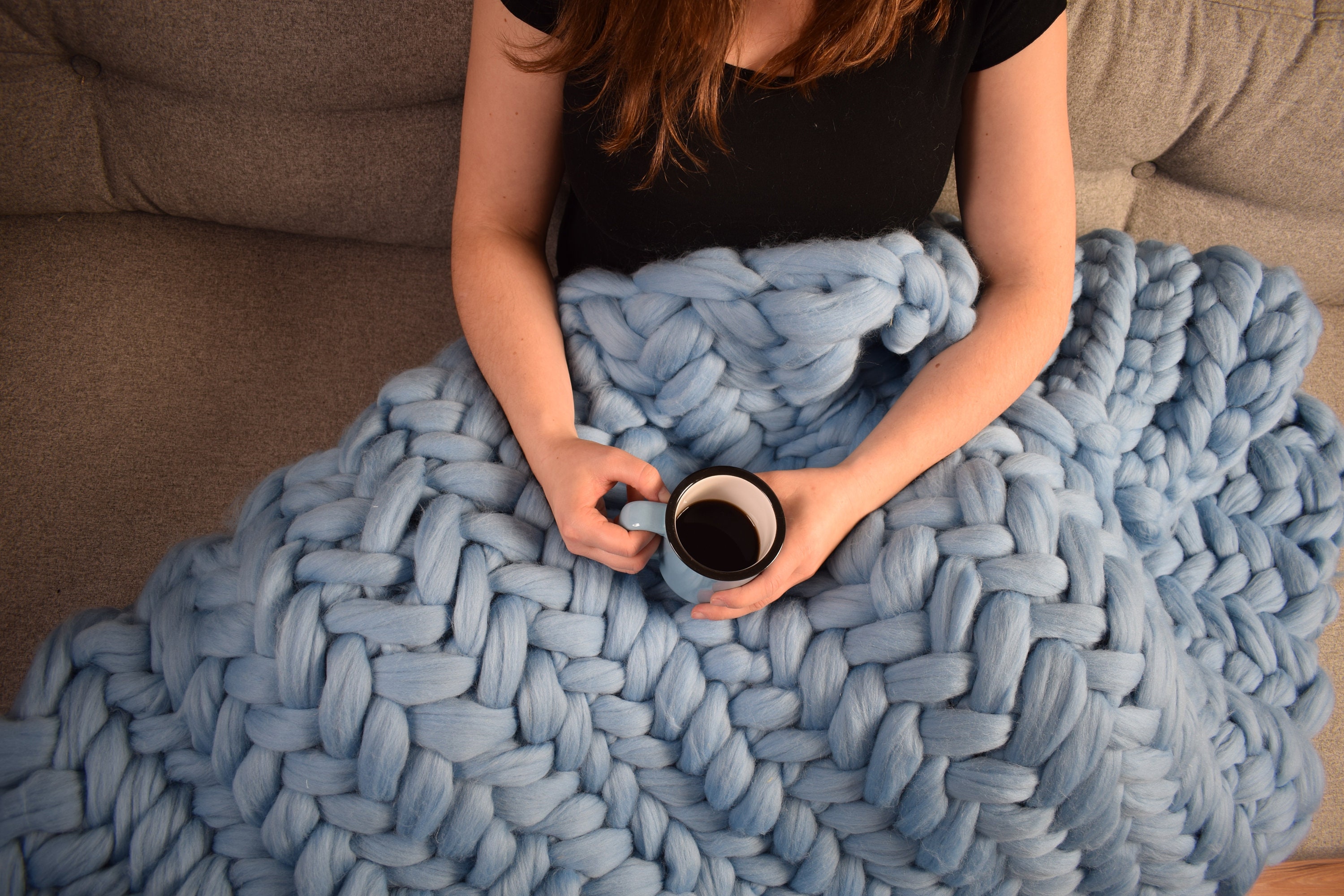 Chunky Knit Blanket Blanket Super Chunky Blanket Giant knit Etsy