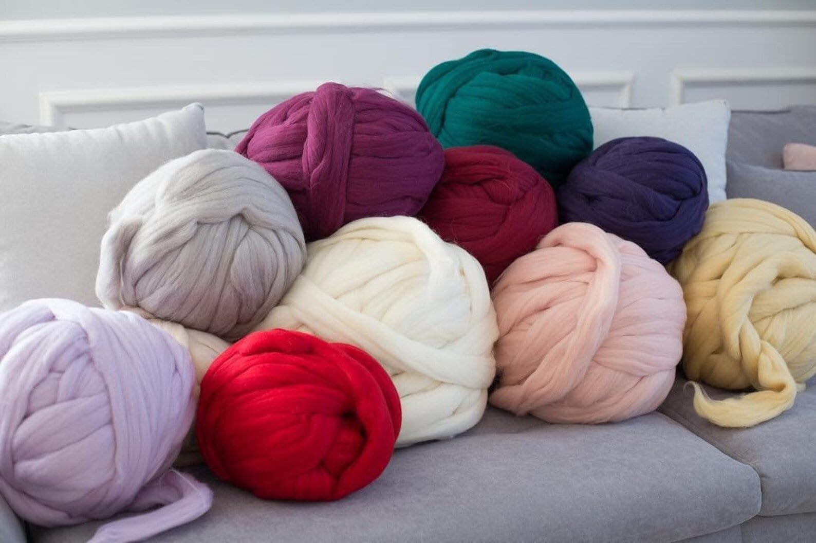 14 Colors Wool Thread Wool Yarn Super Soft Arm Knit Wool Roving Crochet DIY  Craft