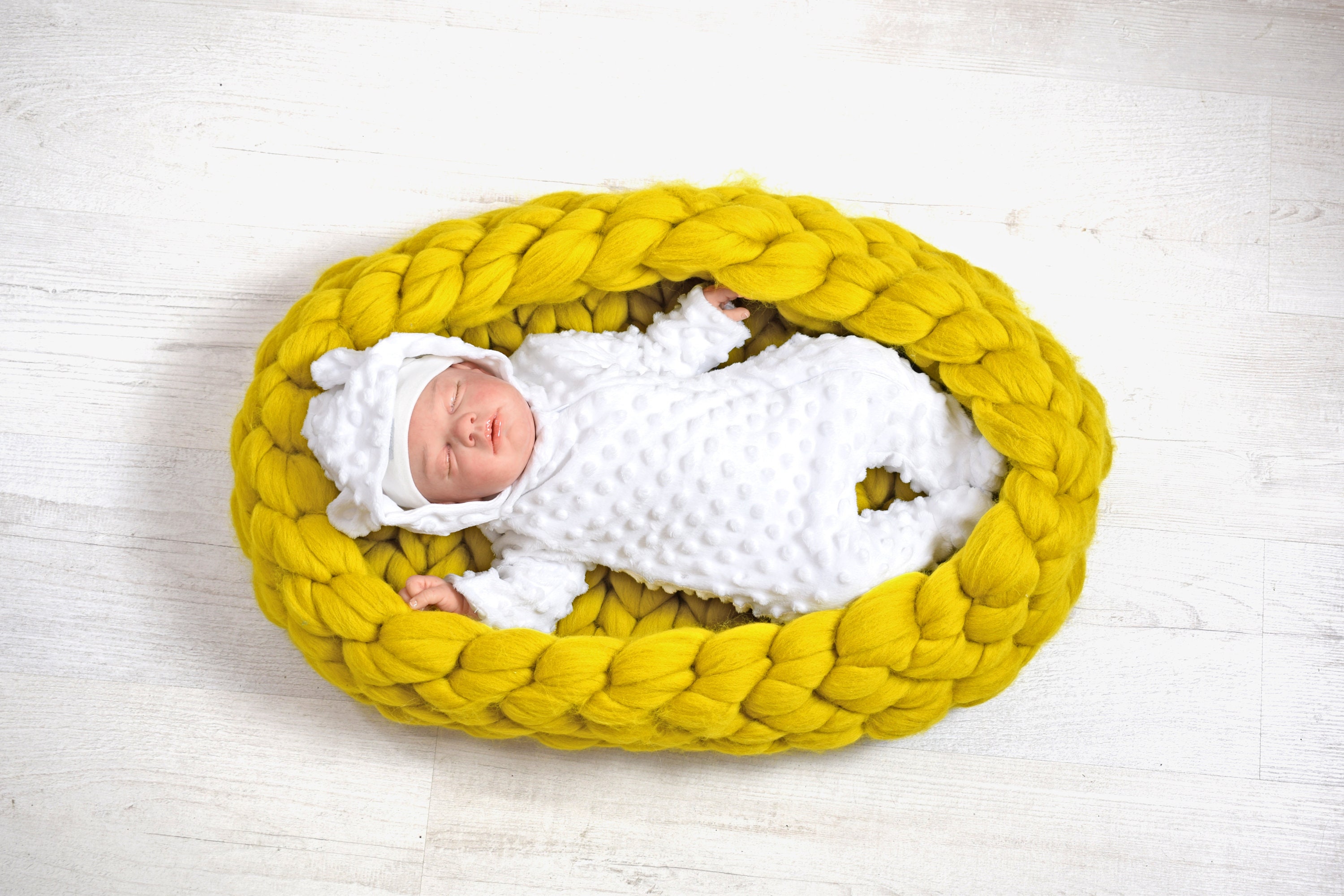 Baby nest bed chunky knit toddler nest baby cocoon baby Etsy