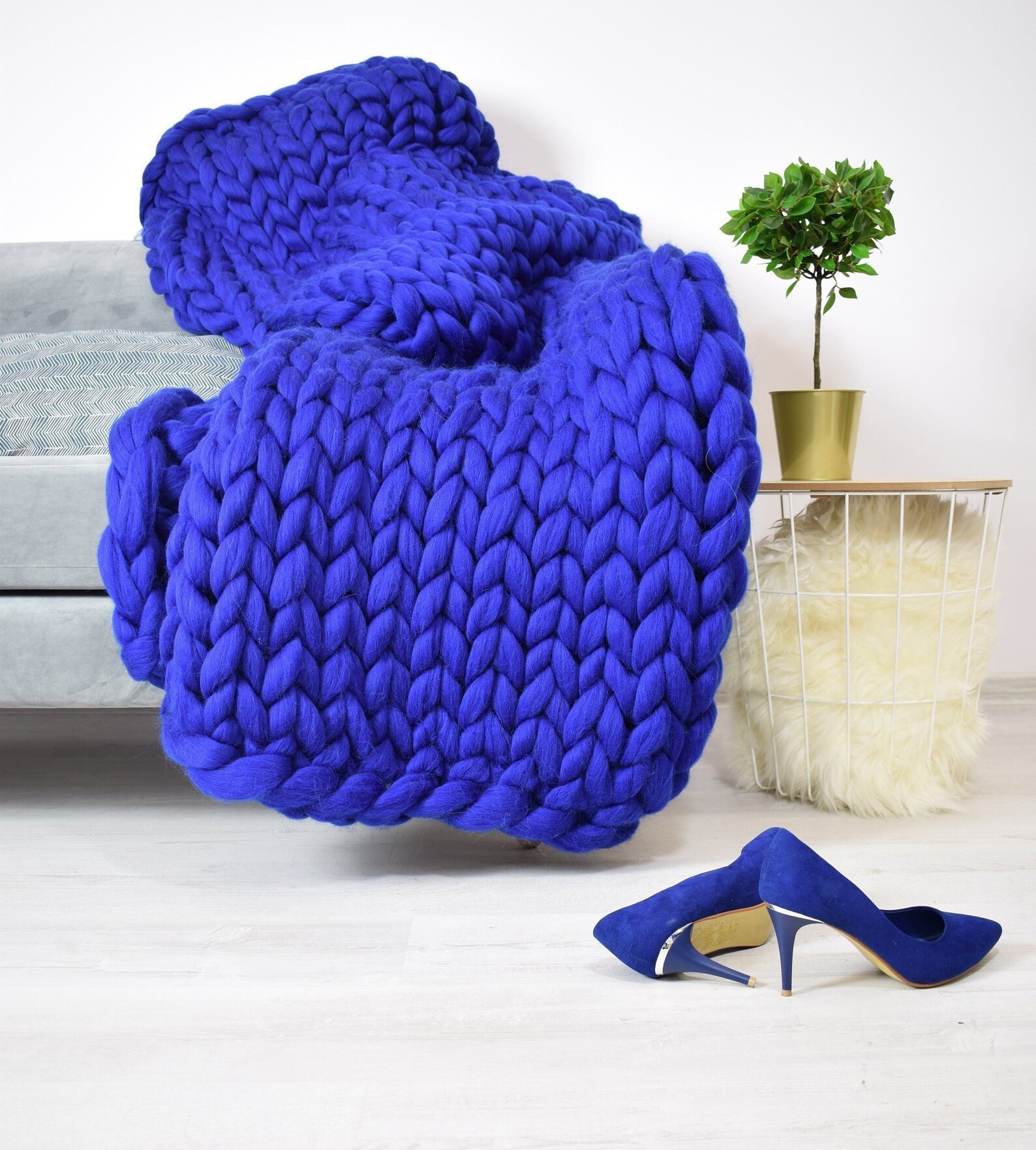 Chunky Knit Blanket Blanket Super Chunky Blanket Giant Knit Etsy