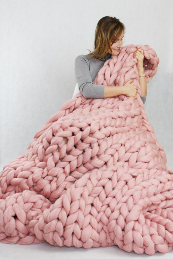 8 Cm Large Chunky Knitted Thick Blanket, Yarn Woolen Throw Sofa Blanket