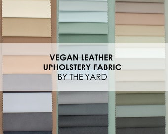 Vegan leather, Faux upholstery leather, fabric by the yard for sofa, couch or armchair