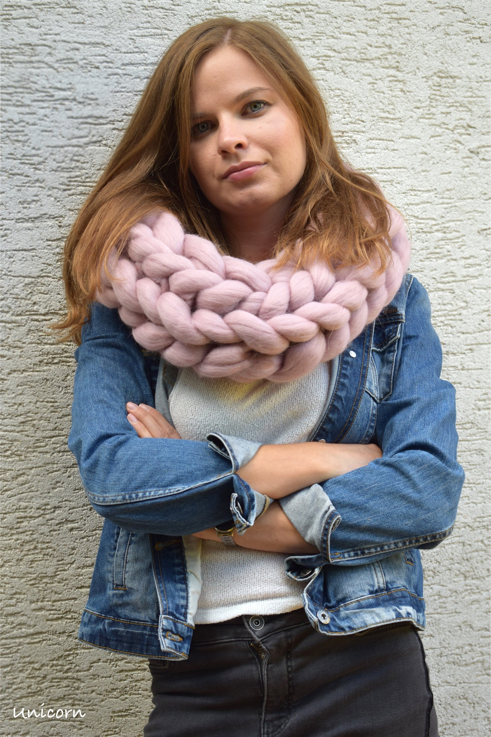 Infinity Scarf Chunky Knit Scarf Crochet Oversized Scarf | Etsy