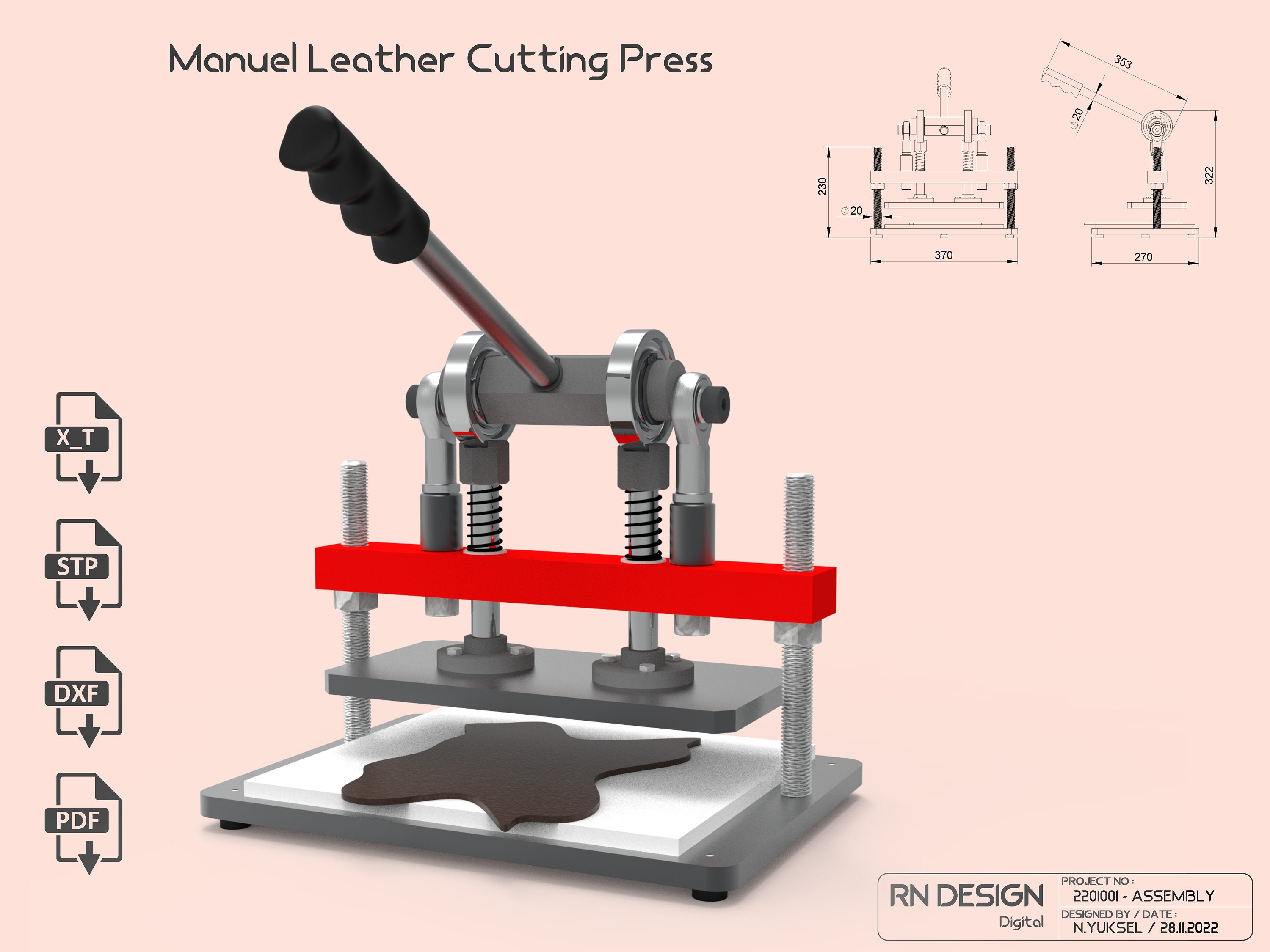 Leather Cutting Press Machine / Leather Die Cut / Manuel Press / Stamp /  Hand Press