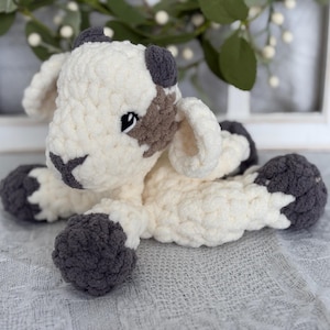 Crocheted Goat Snuggler: Handmade Baby Lovey, Farm Nursery Decor