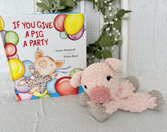 Crocheted Pig Snuggler: Plush Farm Animal Lovey