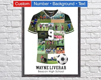 Personalized Soccer Jersey Photo Collage: Senior Night Gift