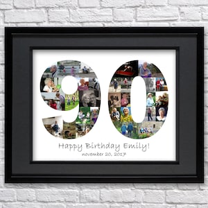 Custom 90th Birthday Gift for Women, 90th Birthday Gift For Grandma, 90th Birthday Photo Collage Gift For Grandpa, 90th Birthday Poster