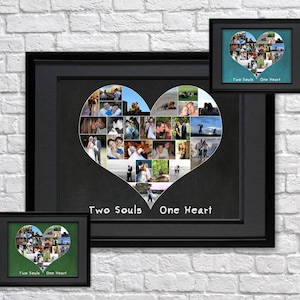 Personalisiertes Valentinstagsgeschenk für ihn Personalisiertes, kundenspezifisches Herz-Foto-Collage-Geschenk für Paare, 1-jähriges Jahrestagsgeschenk für Freund