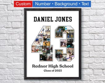 Personalized Sport Number Photo Collage: Senior Night Gift