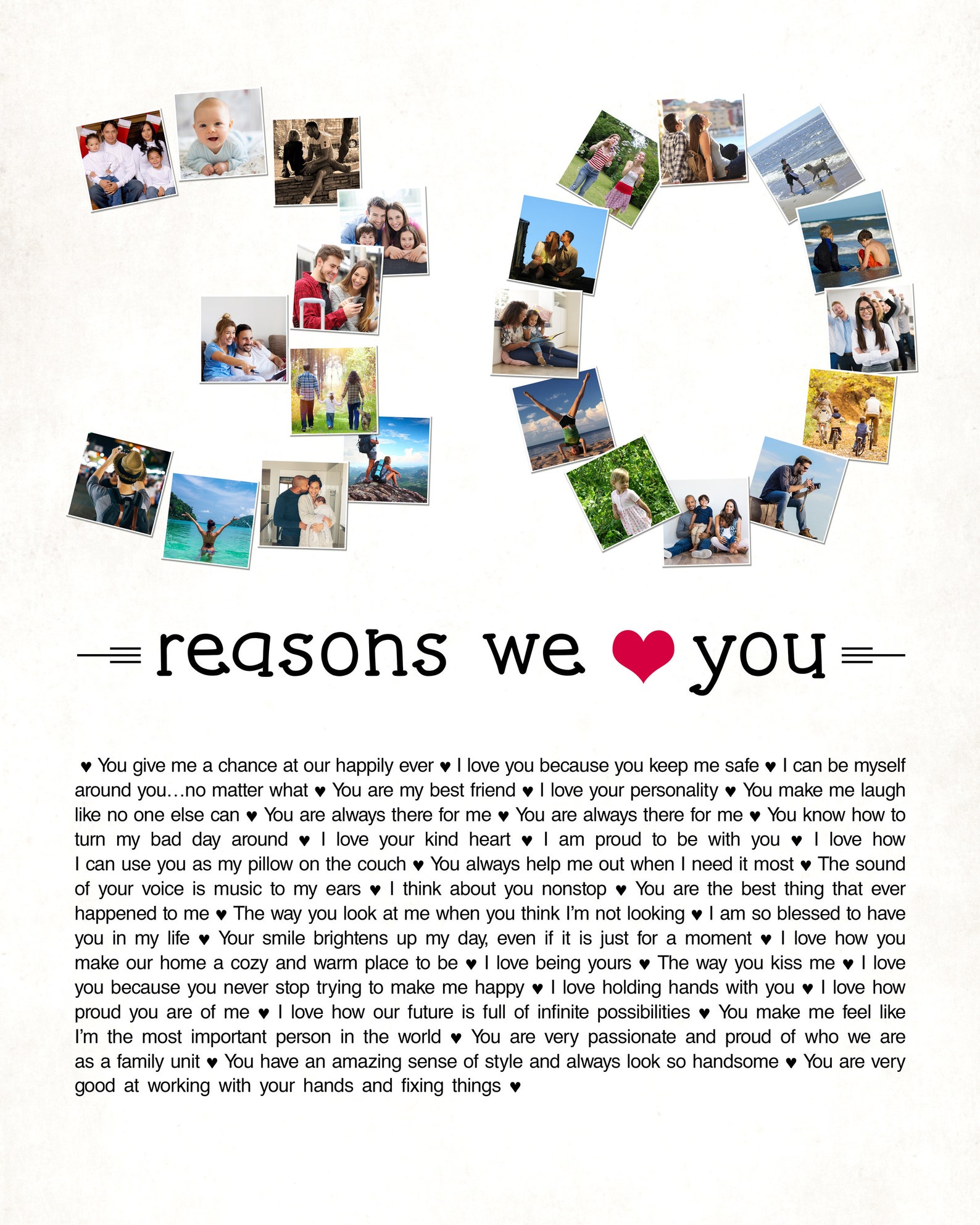 30 Reasons Why I Love You Custom Photo Collage 30th Birthday - Etsy