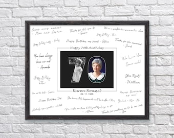 70th Birthday Guest Book Alternative: Photo Signature Sign (Digital or Printed)