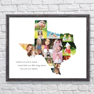 Texas Gifts Photo Collage Texas Forever State Wall Art USA Map Personalized Gift Texas Collage Any State Texas Decor Texas Gift Home Decor