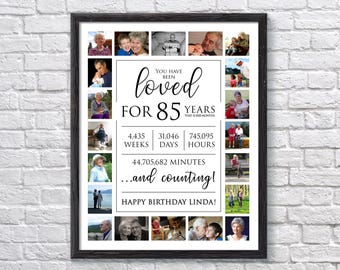 85th Birthday Photo Collage, Personalized Gift